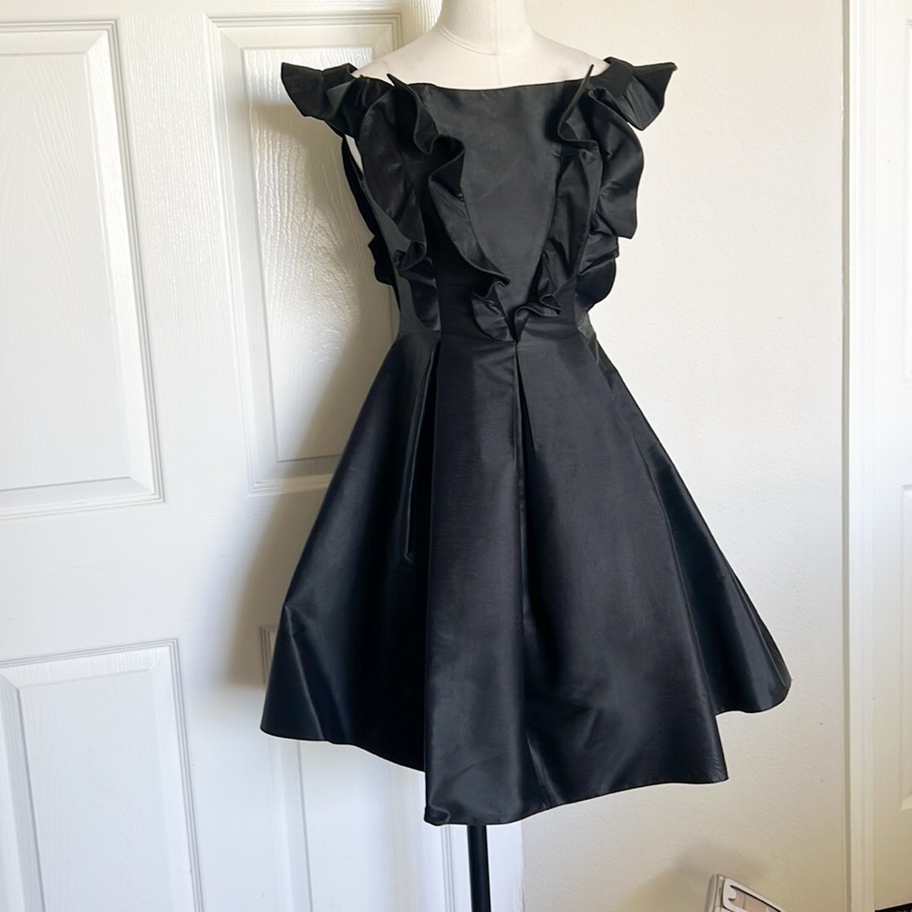 JOHN PAUL ATAKER Mini Black Fit And Flare Dress - Picture 2 of 8